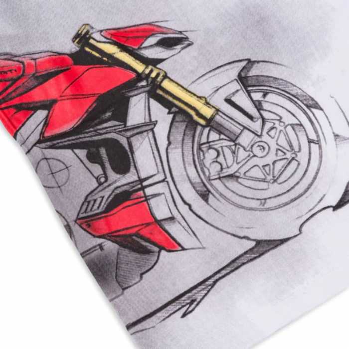 T-shirt Ducati Discovery per bambini bianca