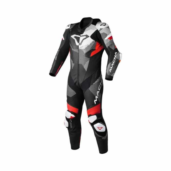 Macna Leather Suit Ignite 1 pc white red black