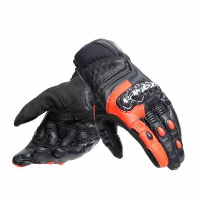Glove Carbon 4 Short Black Fluo Red