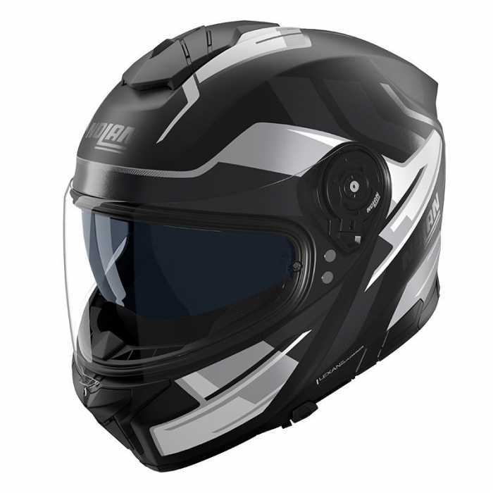 Casco N80-8 Classico N-Com Trittico Nero Bianco Antracite Opaco