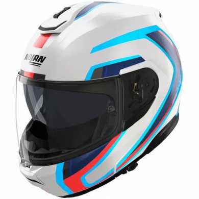 Casco N100-6 Radiante N-com Bianco Blu Rosso