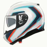 Casco N100-6 Radiante N-com Bianco Blu Rosso