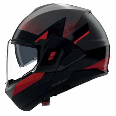 Casco N120-1 Ciclone N-com Nero Grigio Rosso