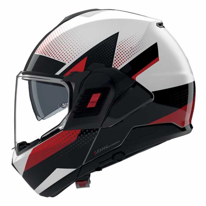 Casco N120-1 Ciclone N-com Bianco Rosso