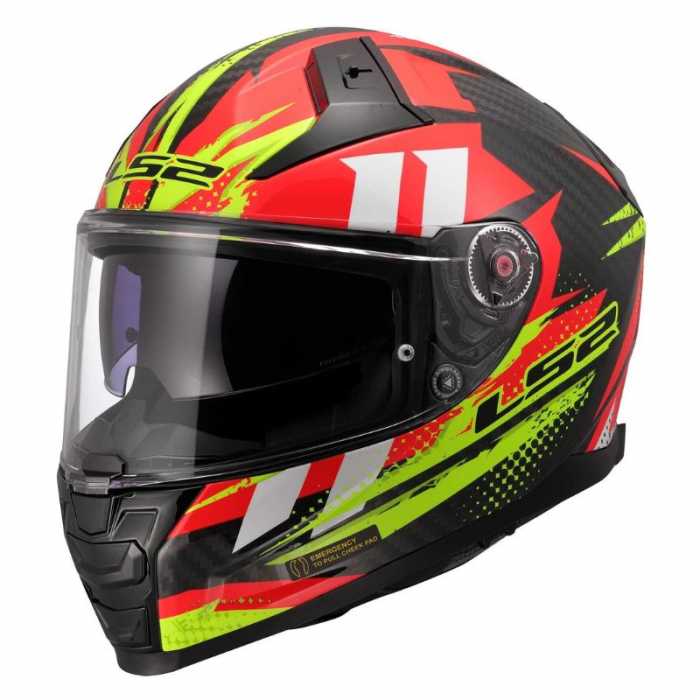 Helmet Vector II FF811 Tantic Carbonio Red Yellow