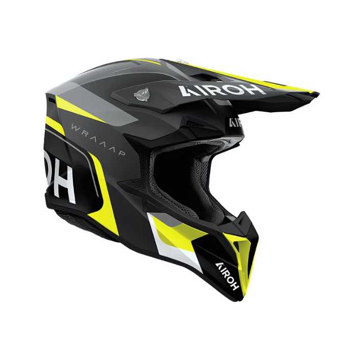 Casco Wraaap 06 Conquer Nero Opaco Giallo