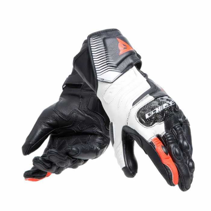 Glove Carbon 4 Long Lady Black White Fluo Red