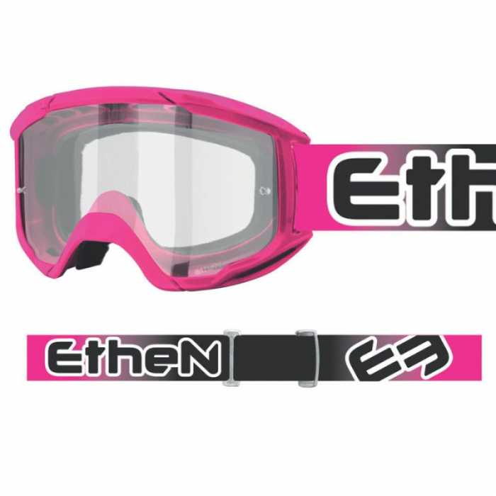 Maschera Ethen 06 Basic Fuxia Nero Lente Trasparente