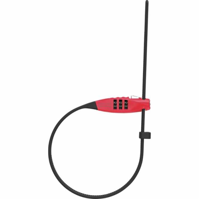 Cable lock for helmet COMBIFLEX TRAVELGUARD Red