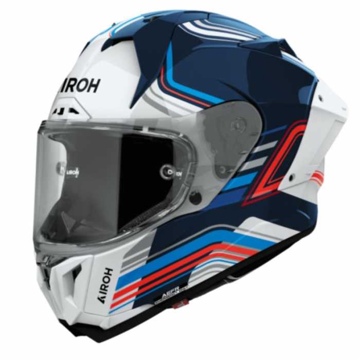 Casco Airoh GP 800 Hurricane Bianco Blu Rosso