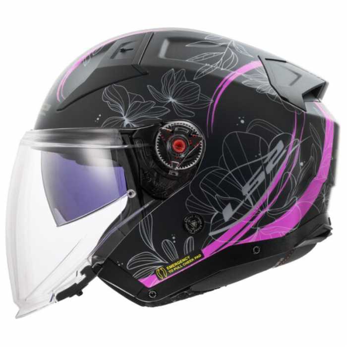 Casco OF603 Infinity II Lotus Nero Opaco Rosa