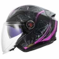Casco OF603 Infinity II Lotus Nero Opaco Rosa