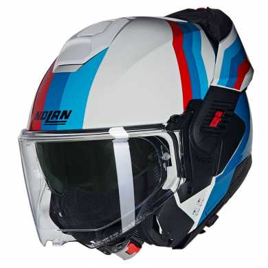Casco N120-1 Lineo N-com Bianco Blu Rosso