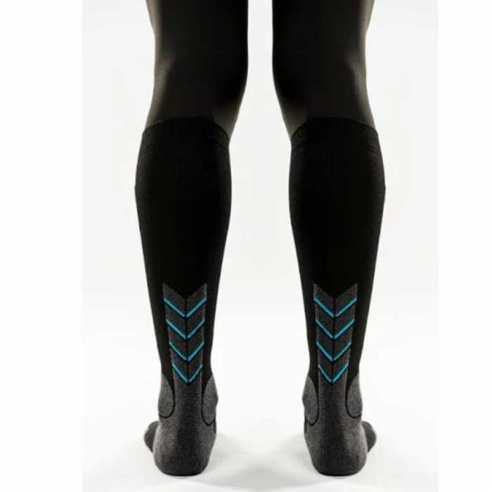 Kedra-T Long Knee-High Socks Soft Thermal Black Grey Blue