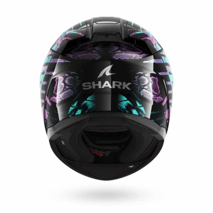 Casco D-Skwal 3 Reptaia Nero Viola Verdeacqua Opaco