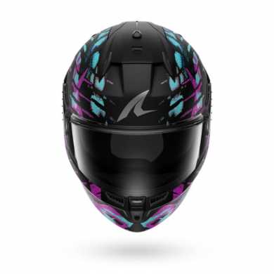 Casco D-Skwal 3 Reptaia Nero Viola Verdeacqua Opaco