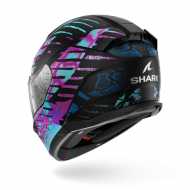 Casco D-Skwal 3 Reptaia Nero Viola Verdeacqua Opaco