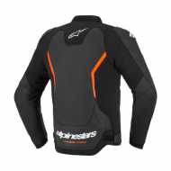 Jacket GP Force V2 Leather Black Fluo Red