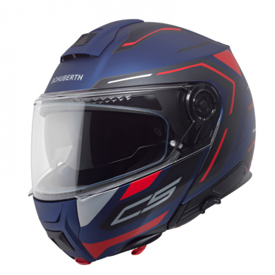 Helmet C5  Omega Blue Matte Rosso