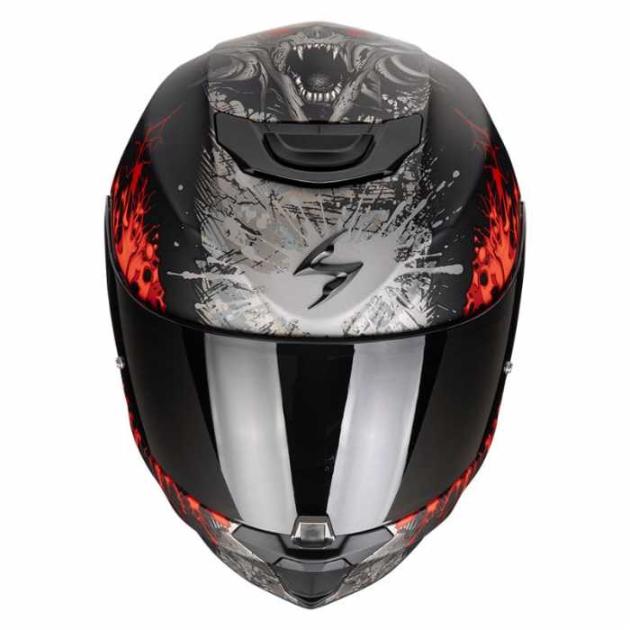 Casco Exo 391 Wolf Nero Opaco Rosso Grigio