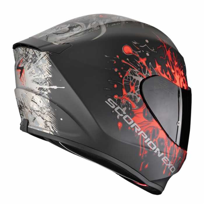 Casco Exo 391 Wolf Nero Opaco Rosso Grigio