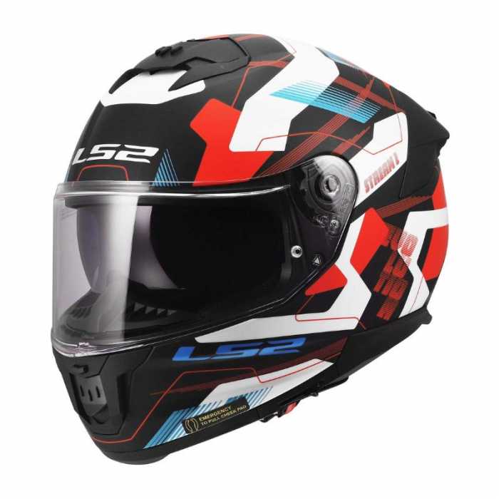 Casco Stream II Mika Nero Opaco Bianco Blu Rosso