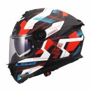 Casco Stream II Mika Nero Opaco Bianco Blu Rosso