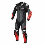 Tuta intera in Pelle Prof. Chromiq Nero Grigio Rosso