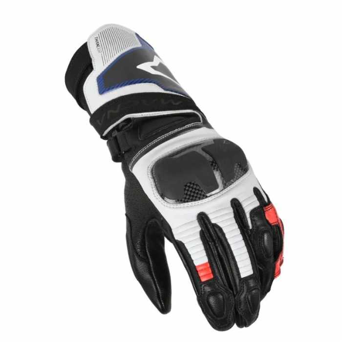 Guanto Thandor Pelle Bianco Rosso Blu