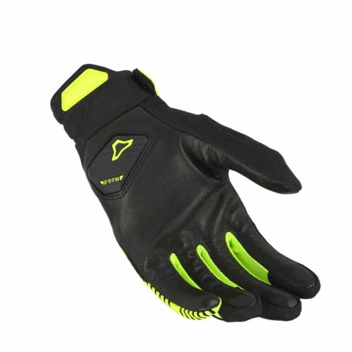 Guanto Obtain Tessuto-Pelle Nero Giallo Fluo