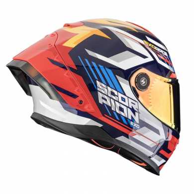 Casco Scorpion Exo-Race Air Kobra Bianco Blu Rosso Giallo