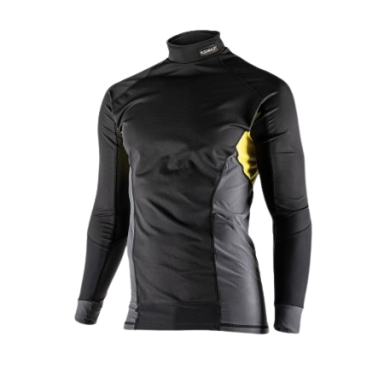 Mid Thermal Shirt with Windproof insert Black Grey Yellow