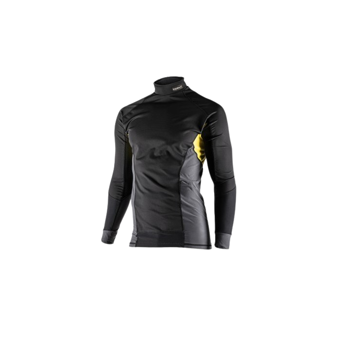 Mid Thermal Shirt with Windproof insert Black Grey Yellow