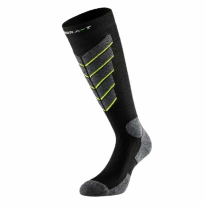 Kedra-T Long Knee-High Socks Light Black Grey Yellow
