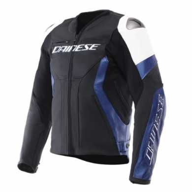 Jacket Racing 5 Leather Black Blue White