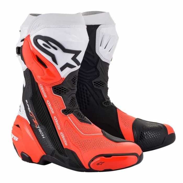 Stivali Supertech R Vented Nero Bianco Rosso Fluo