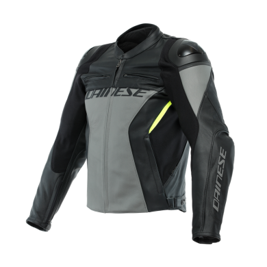 Jacket Racing 4 Leather Black Grey