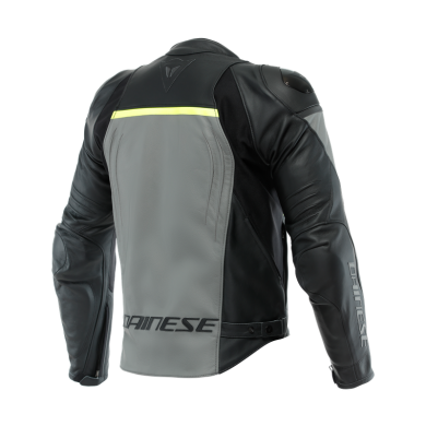 Jacket Racing 4 Leather Black Grey