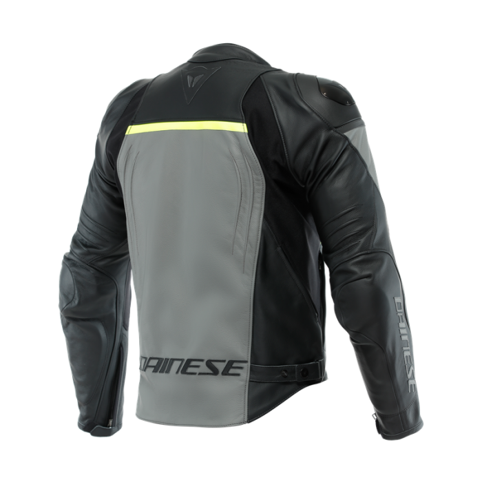 Jacket Racing 4 Leather Black Grey