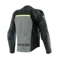 Jacket Racing 4 Leather Black Grey