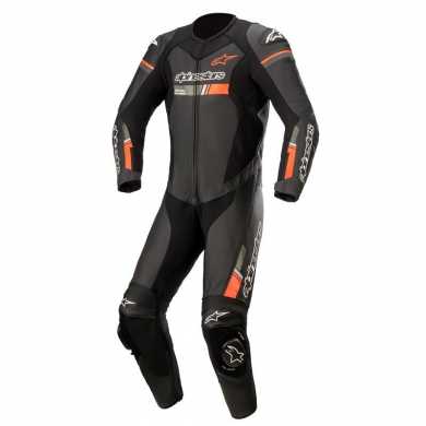 Leather Suit Gp Force Chaser 1PC Black Fluo Red