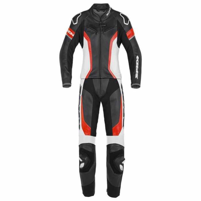 Leather suit Laser Touring Lady Black Red